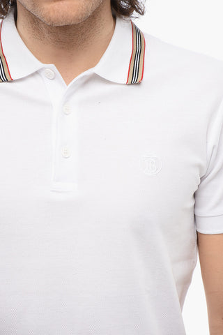 Piquet Cotton Polo with Pinstriped Collar