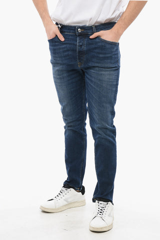 Slim Fit DRAKE Jeans with Logoed Button 15cm