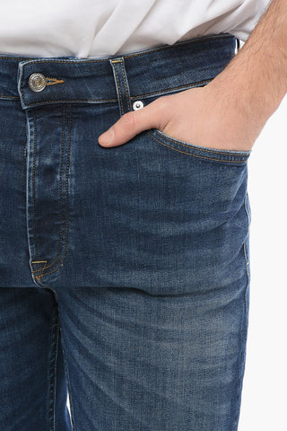 Slim Fit DRAKE Jeans with Logoed Button 15cm