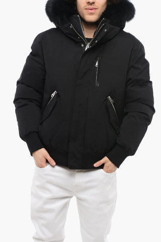 Nylon Blend DIXON Down Jacket with Real Fur