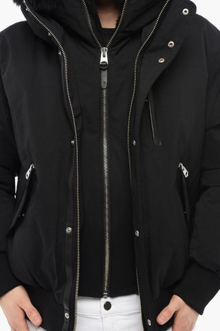 Nylon Blend DIXON Down Jacket with Real Fur