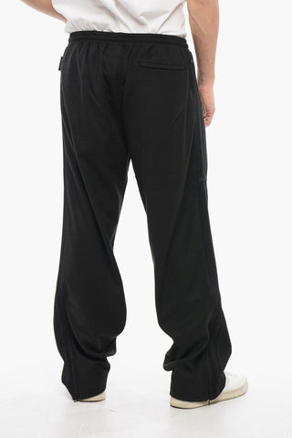 Wool Blend Joggers with Tone on Tone Details