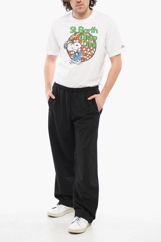 Wool Blend Joggers with Tone on Tone Details