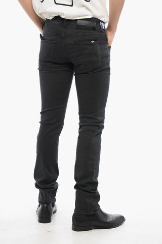 Mid-Waist Stretch Denim NICK Jeans with Ponyskin Logo Patch 18cm