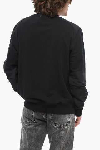 Brushed Cotton SABRE Crewneck Sweatshirt with Patch Pocket on the Chest