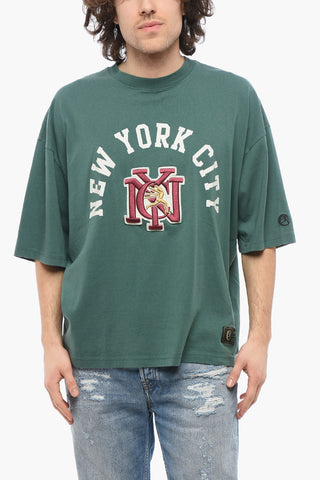 Cotton NEW YORK CITY Crew-neck T-shirt with Maxi Embroidery