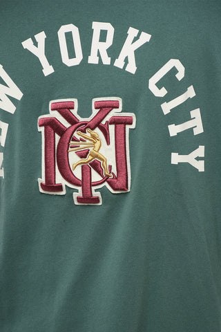 Cotton NEW YORK CITY Crew-neck T-shirt with Maxi Embroidery