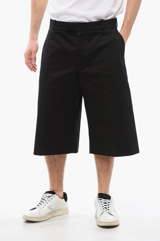 4-Pocketed Wide Leg Cotton Shorts