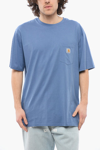 Cotton Crew-neck T-shirt with Breast Pocket