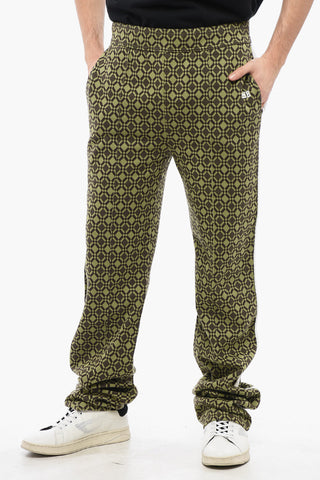 Pantaloni in Jacquard Con Bande Laterali in Crochet