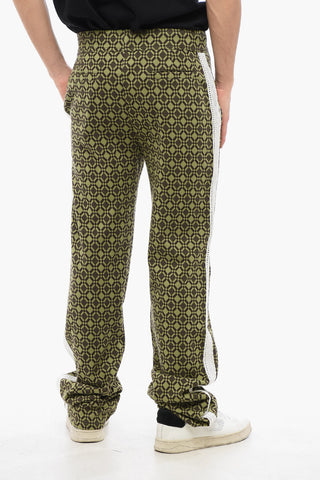Pantaloni in Jacquard Con Bande Laterali in Crochet