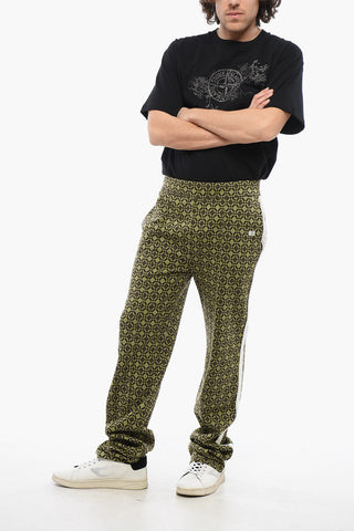 Pantaloni in Jacquard Con Bande Laterali in Crochet