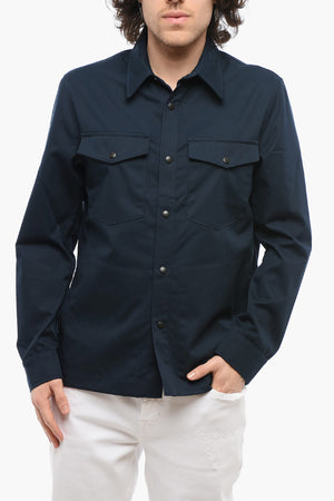 Overshirt aus Baumwoll-Twill-Mix COLOR mit Druckknöpfen