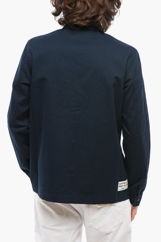 Cotton-Blend Twill Overshirt COLOR with Snap Buttons