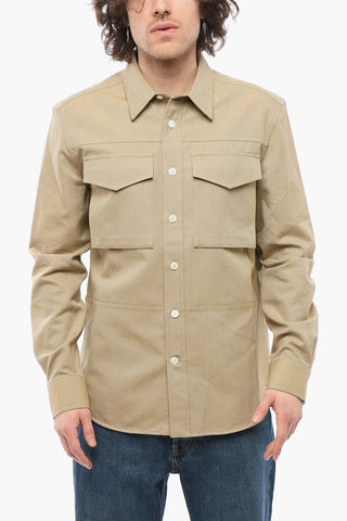 Cotton Saharan Overshirt with Spread Collar