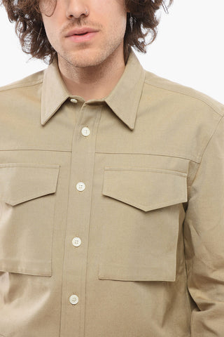 Cotton Saharan Overshirt with Spread Collar