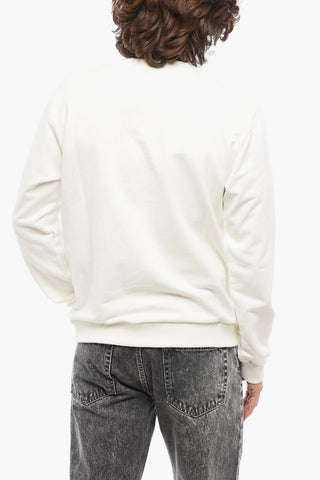 Brushed Cotton TIMOTHY Crew-neck Sweatshirt with Contrasting Logo Print