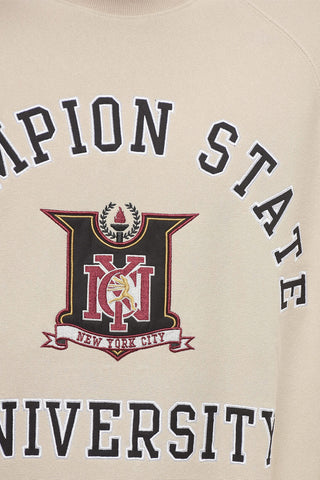 Fleeced-Cotton CHAMPION STATE UNIVERSITY Crew-neck Sweatshirt with Maxi Embroidery