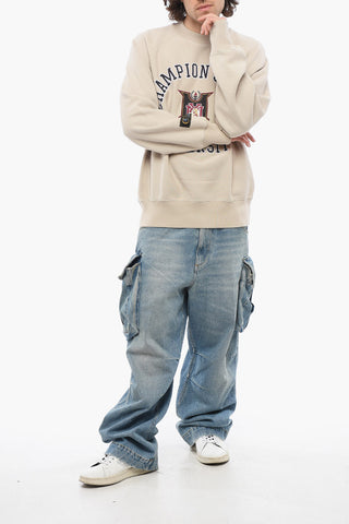 Fleeced-Cotton CHAMPION STATE UNIVERSITY Crew-neck Sweatshirt with Maxi Embroidery