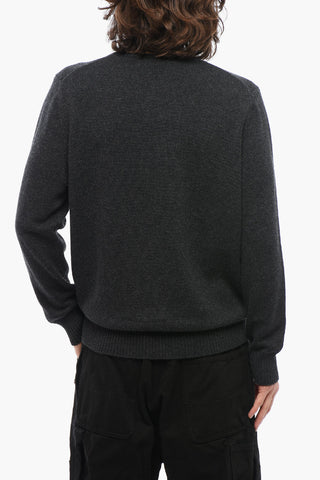 Cashmere Crew-neck Sweater with Ribbed Edge