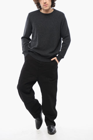 Cashmere Crew-neck Sweater with Ribbed Edge