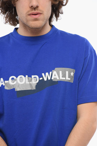 Cotton Crew-neck T-shirt with Contrast Logo