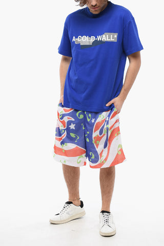 Cotton Crew-neck T-shirt with Contrast Logo