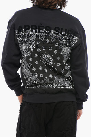 Bandana Motif Fleeced Cotton Sweatshirt with Glittery Details