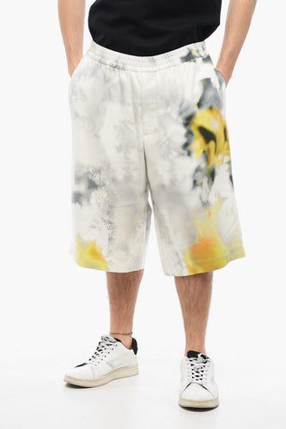 Viscose BLURRED Shorts with Elastic Waistband