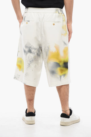 Viscose BLURRED Shorts with Elastic Waistband