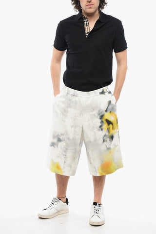 Viscose BLURRED Shorts with Elastic Waistband