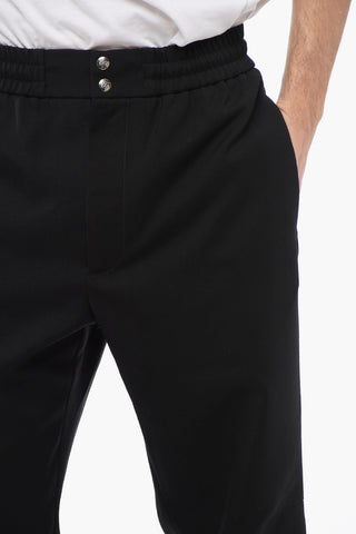 Wool Cuffed Pants with Elastic Waistband