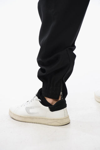 Wool Cuffed Pants with Elastic Waistband