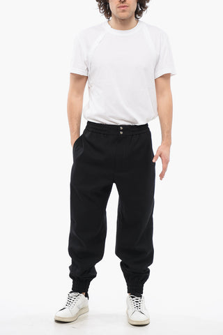 Wool Cuffed Pants with Elastic Waistband