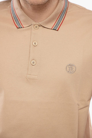 Piquet Cotton Polo with Pinstriped Collar