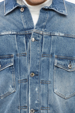Giubbotto ELU in Denim con Doppio Taschino