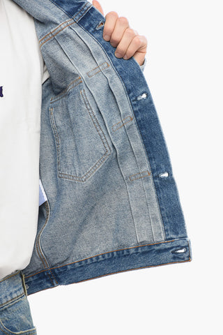 Giubbotto ELU in Denim con Doppio Taschino