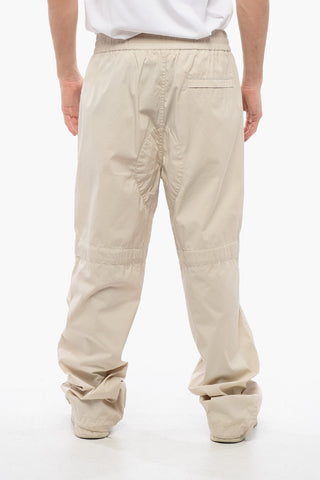 Cotton Blend Pants with Drawstringed Ankle
