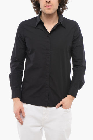 Cotton Poplin RAPPO Shirt with Classic Collar