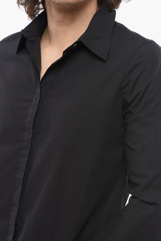 Cotton Poplin RAPPO Shirt with Classic Collar