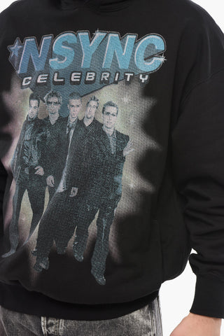 Felpa Hoodie NSYNC CELEBRITY in Cotone Garzato con Due Tasche