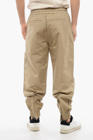 4-Pocketed Cotton Pants with Elastic Cuffs