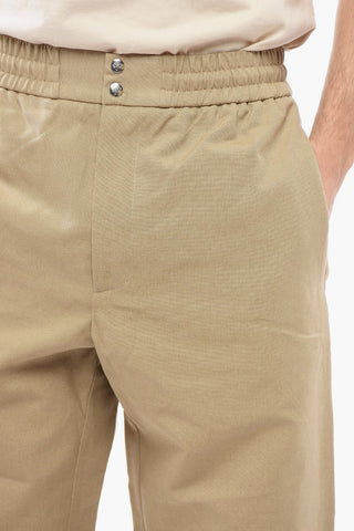 4-Pocketed Cotton Pants with Elastic Cuffs