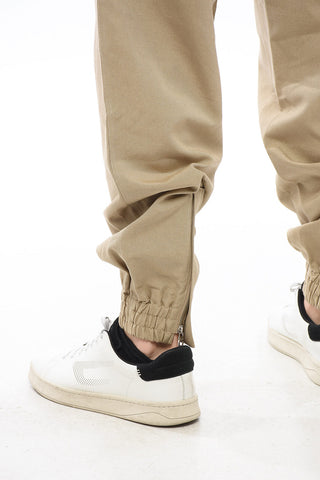 4-Pocketed Cotton Pants with Elastic Cuffs