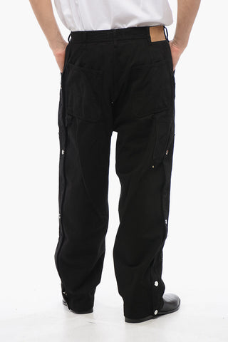 Casual Baggy-Fit-Hose mit Reißverschluss und Druckknöpfen am Knöchel