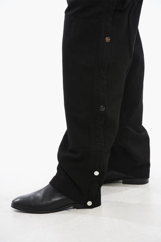 Casual Baggy-Fit-Hose mit Reißverschluss und Druckknöpfen am Knöchel