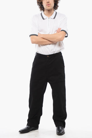 Casual Baggy-Fit-Hose mit Reißverschluss und Druckknöpfen am Knöchel