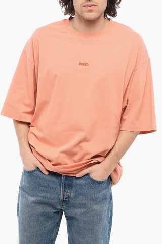 Solid Color Organic Cotton Crew-neck T-Shirt with Embroidered Logo