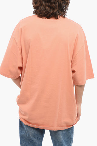 Solid Color Organic Cotton Crew-neck T-Shirt with Embroidered Logo