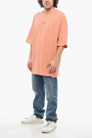 Solid Color Organic Cotton Crew-neck T-Shirt with Embroidered Logo